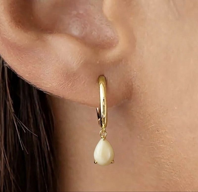 Pear Shaped Huggie Earrings