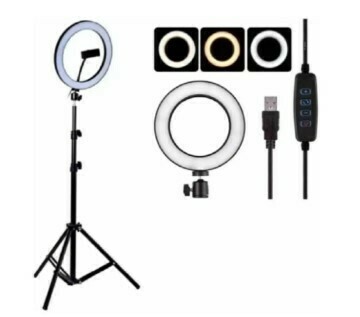 Aro De Luz Led Pro 26cm Tripode 3 Intensidades