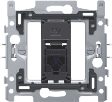 1 RJ45-aansluiting UTP cat. 6, vlakke uitvoering, incl. inbouwraam 60 x 71 mm met klauwbevestiging