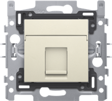 1 RJ45-aansluiting UTP cat. 5E, sokkel en afwerkingsset cream