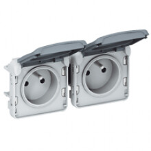 Legrand - plexo ctdoos  2X2P+A hor.steek 10/16A 250V samenstelb. grijs