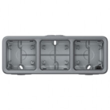 Legrand - Plexo opbouwdoos 3 mech.h Ingang kabelinvoer grijs