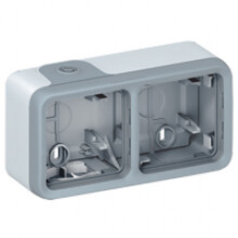 Legrand - Plexo opbouwdoos 2 mech.h Ingang kabelinvoer grijs