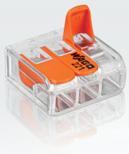 WAGO - Verbindingsklem COMPACT: 3 x 0,14 - 4 mm² - Transparant & Oranje (50 stuks)