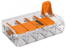 WAGO - Verbindingsklem COMPACT: 5 x 0,14 - 4 mm² - Transparant & Oranje (25 stuks) WAGO - Verbindingsklem COMPACT: 5 x 0,14 - 4 mm² - Transparant & Oranje (25 stuks)