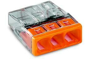 WAGO - 3 x 0,5-2,5mm² Transparant Oranje (100 stuks)