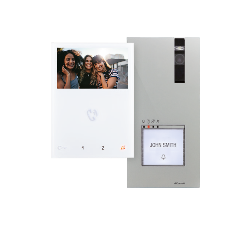 Comelit enkelvoudige kit met quadra en mini-handsfree, simplebus