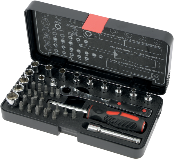 Set met open doppen voor m4 en m6 draadstangen 38 stuks