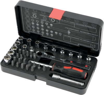 Set met open doppen voor m4 en m6 draadstangen 38 stuks