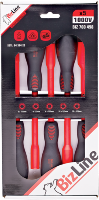 Kit 5 geïsoleerde schroevendraaiers met dop 1000V