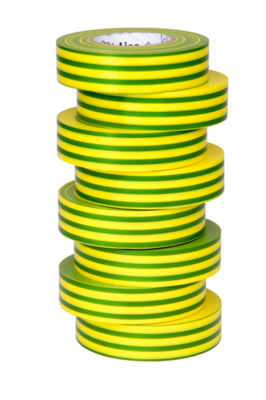 Elektrische isolatie- en aanduidingstape 19 mm x 20 m x 0.15 mm SP groen/geel (x8)