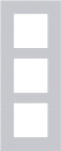 Drievoudige afdekplaat, 60 mm centerafstand, verticaal, Niko Pure alu grey brushed