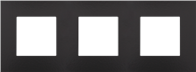 Drievoudige afdekplaat, 71 mm centerafstand, Niko Pure Bakelite® piano black