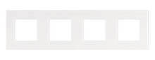 Viervoudige afdekplaat, 71 mm centerafstand, Niko Pure liquid snow white