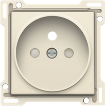 Afwerkingsset voor stopcontact met penaarde en kinderveiligheid, inbouwdiepte 21 mm, cream