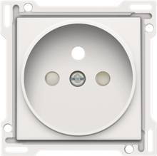 Afwerkingsset voor stopcontact met penaarde en kinderveiligheid, inbouwdiepte 21 mm, white