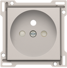 Afwerkingsset voor stopcontact met penaarde en kinderveiligheid, inbouwdiepte 28,5 mm, light grey
