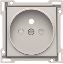 Afwerkingsset voor stopcontact met penaarde en kinderveiligheid, inbouwdiepte 21 mm, light grey