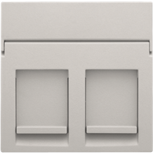 Centraalplaat data 2x RJ, light grey