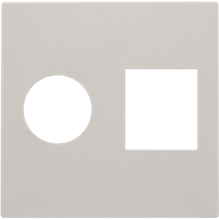 Afwerkingsset voor enkelvoudige coaxaansluiting en netwerkaansluiting RJ45, light grey