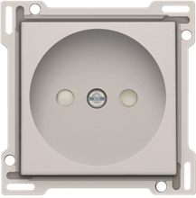 Afwerkingsset voor stopcontact zonder aarding met kinderveiligheid, inbouwdiepte 21 mm, light grey
