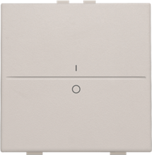 Enkelvoudige toets met opdruk 'I' en '0' voor draadloze schakelaar of drukknop met 2 bedieningsknoppen, light grey