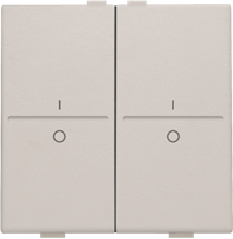 Tweevoudige toets met opdruk I en 0 voor draadloze schakelaar of drukknop met 4 bedieningsknoppen, light grey