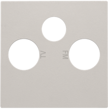 Afwerkingsset voor 2 enkelvoudige coaxaansluitingen voor tv en FM en een satellietaansluiting, light grey