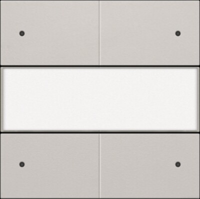 Afwerkingsset voor 4-voudige potentiaalvrije drukknop 24 V met led en tekstveld, light grey