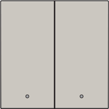 Afwerkingsset met lens voor dubbele elektronische schakelaar of drukknop, light grey