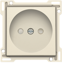 Afwerkingsset voor stopcontact zonder aarding met kinderveiligheid, inbouwdiepte 21 mm, cream