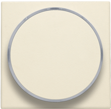 Afwerkingsset met doorschijnende ring zonder symbool voor drukknop 6 A met amberkleurige led met E10-lampvoet, cream