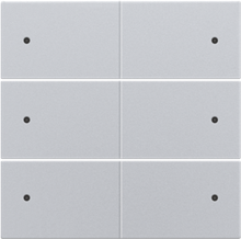 Afwerkingsset voor 6-voudige potentiaalvrije drukknop, 24 V, met leds, sterling coated