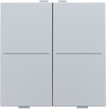 Tweevoudige toets voor draadloze schakelaar of drukknop met 4 bedieningsknoppen, sterling coated Tweevoudige toets voor draadloze schakelaar of drukknop met 4 bedieningsknoppen, sterling coated