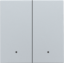 Afwerkingsset met lens voor dubbele elektronische schakelaar of drukknop, sterling coated