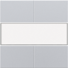 Afwerkingsset voor 4-voudige potentiaalvrije drukknop 24 V met tekstveld, sterling coated
