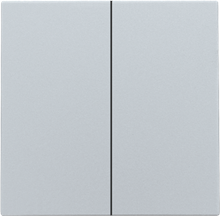 Afwerkingsset voor dubbele elektronische schakelaar of drukknop, sterling coated