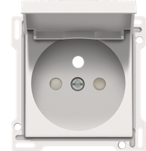 Afwerkingsset voor stopcontact met klapdeksel, penaarde en kinderveiligheid, inbouwdiepte 28,5 mm, white