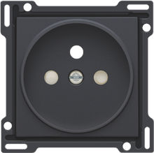 Afwerkingsset voor stopcontact met penaarde en beschermingsafsluiters, inbouwdiepte 21 mm, anthracite coated