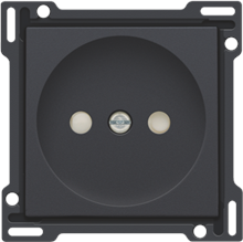 Afwerkingsset voor stopcontact zonder aarding met beschermingsafsluiters, inbouwdiepte 21 mm, anthracite coated