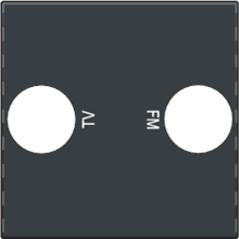 Afwerkingsset voor 2 enkelvoudige coaxaansluitingen voor tv en FM Telenet Interkabel, anthracite