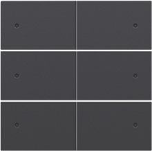 Afwerkingsset voor 6-voudige potentiaalvrije drukknop, 24 V, met leds, anthracite coated
