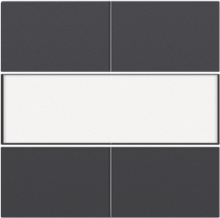 Afwerkingsset voor 4-voudige potentiaalvrije drukknop 24 V met tekstveld, anthracite coated