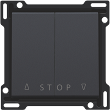 Afwerkingsset voor tweevoudige rolluikdrukknop voor elektronische sturingen, anthracite coated