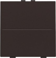 Enkelvoudige toets voor draadloze schakelaar of drukknop met twee bedieningsknoppen, dark brown coated