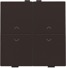 Tweevoudige toets met pijltjes 'op' en 'neer' voor draadloze schakelaar of drukknop met 4 bedieningsknoppen, dark brown coated