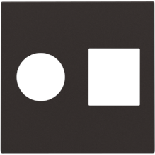 Afwerkingsset voor enkelvoudige coaxaansluiting en netwerkaansluiting RJ45, dark brown coated