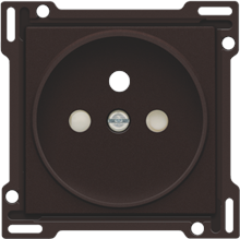 Afwerkingsset voor stopcontact met penaarde en beschermingsafsluiters, inbouwdiepte 21 mm, dark brown coated