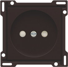 Afwerkingsset voor stopcontact zonder aarding met beschermingsafsluiters, inbouwdiepte 21 mm, dark brown coated
