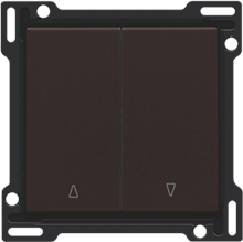 Afwerkingsset voor tweevoudige rolluikdrukknop, dark brown coated